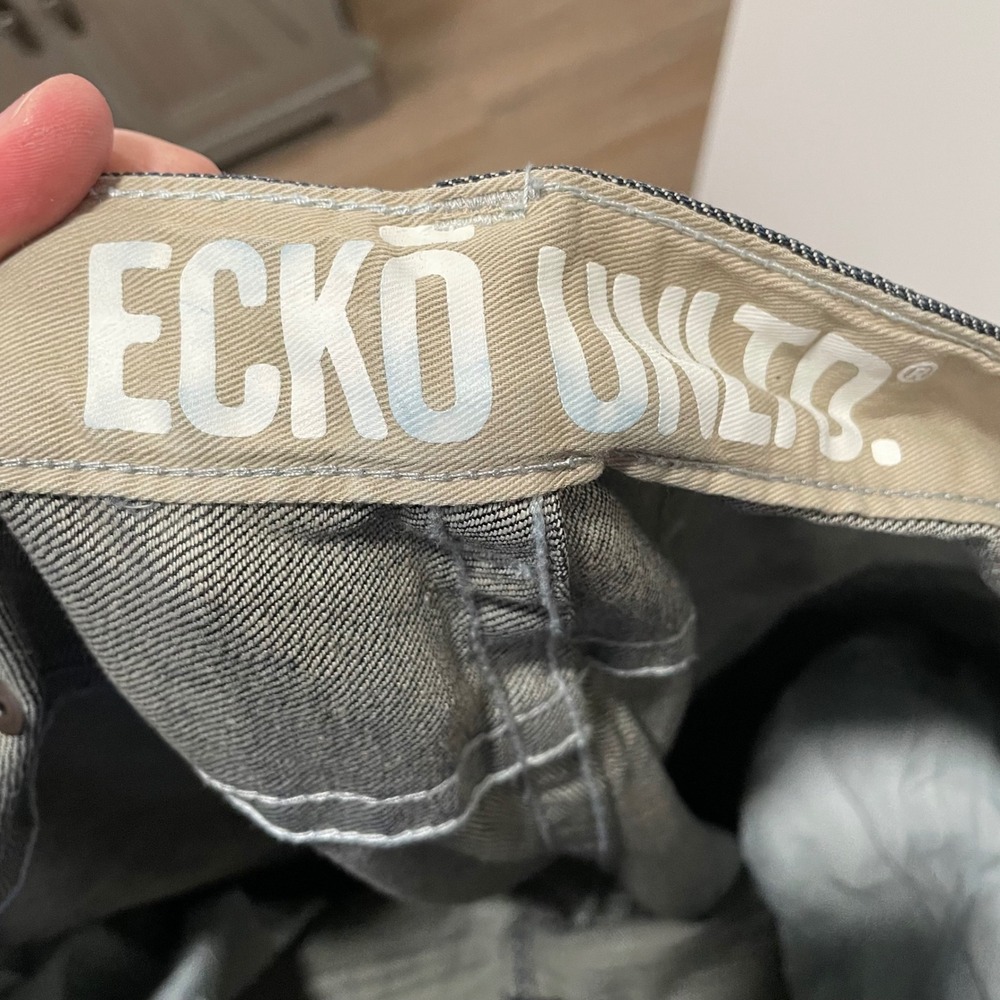 Ecko Unltd Mens Dark Wash Denim Jeans Embroidered Pockets Size 36 - Picture 10 of 10